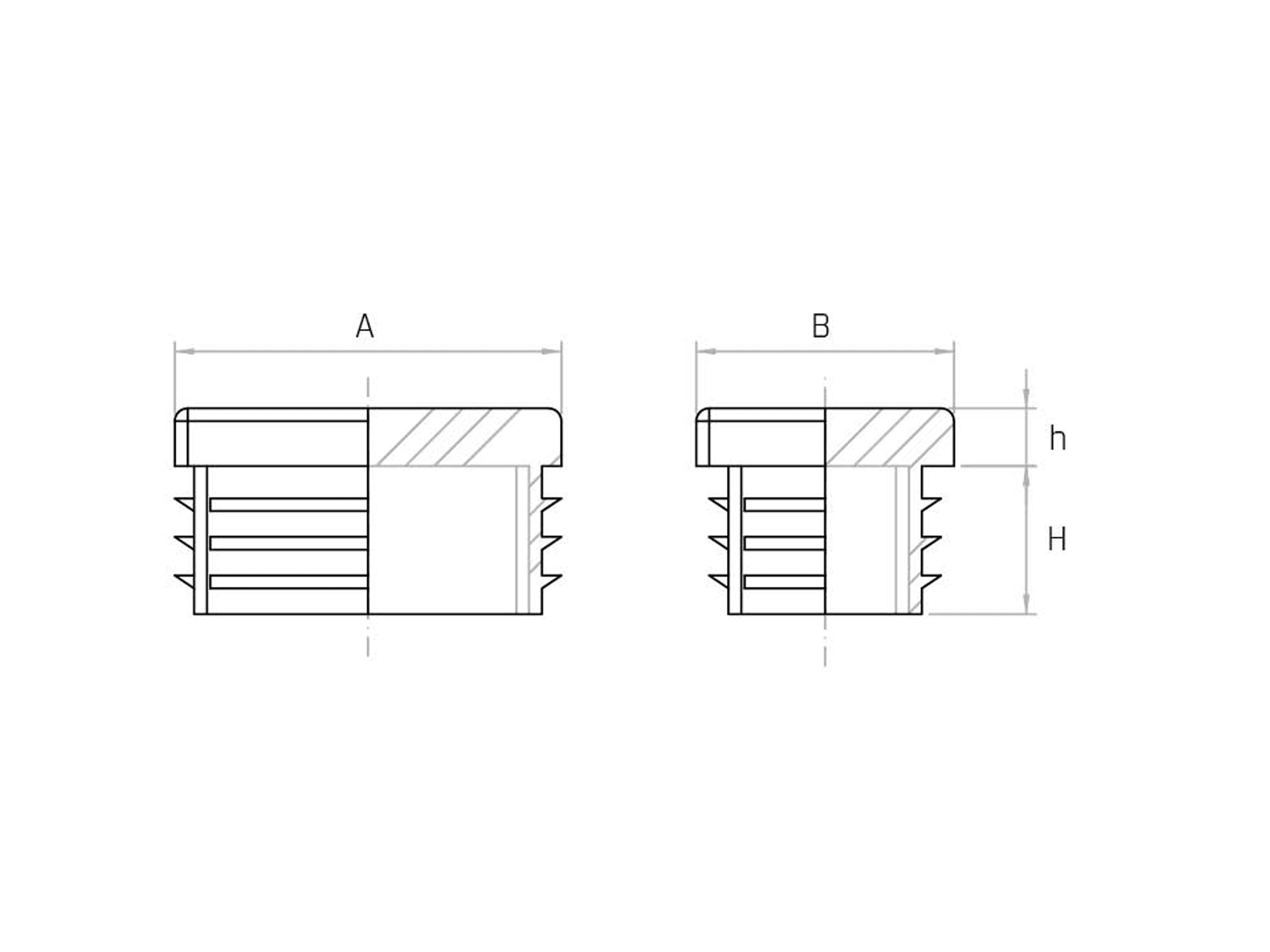 TR - RECTANGULAR tube inserts (Pack of 100 pcs) - Gamm TR - RECTANGULAR tube inserts (Pack of 100 pcs) - Gamm